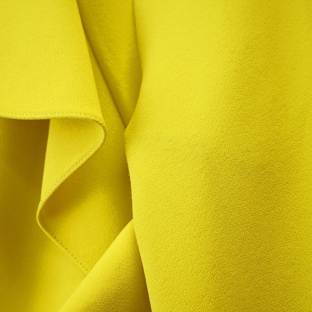 Safiyaa Avery Bright Yellow Draped Crepe Asymmetric Midi Dress Size 10 - Picture 9 of 13